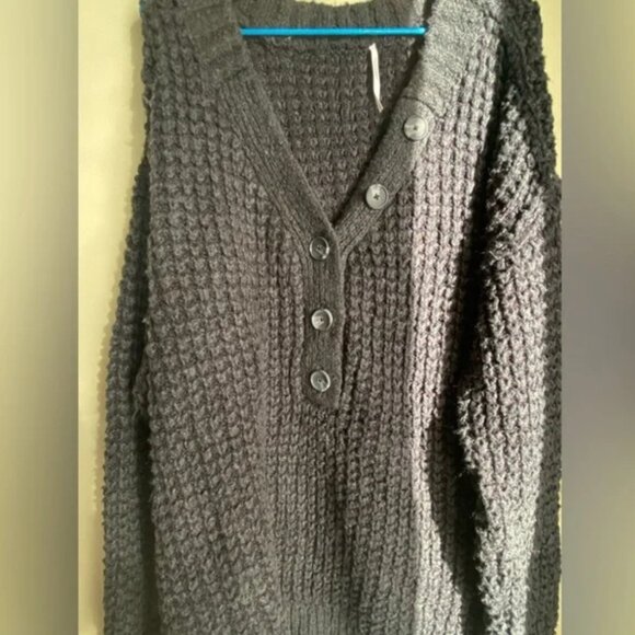 Free People Whistle Thermal Henley sweater Size M - Picture 3 of 7